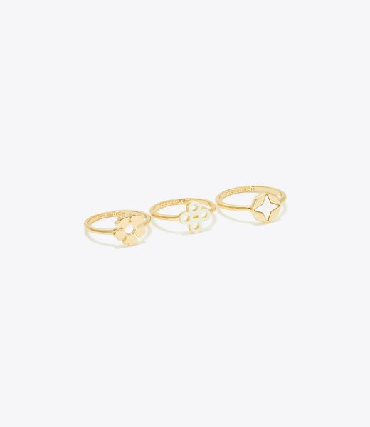 tory burch clover stacking ring set