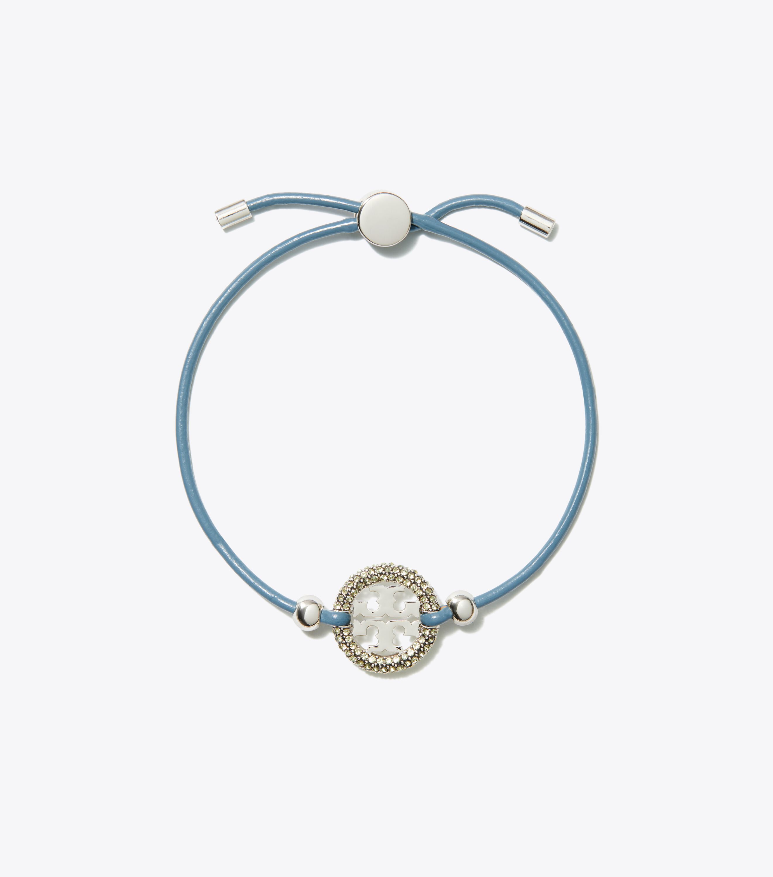 Miller Slider Bracelet, Tory Silver / Blue / Crystal | Tory