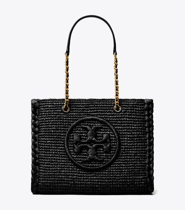 Small Ella Raffia Mélange Chain Tote
