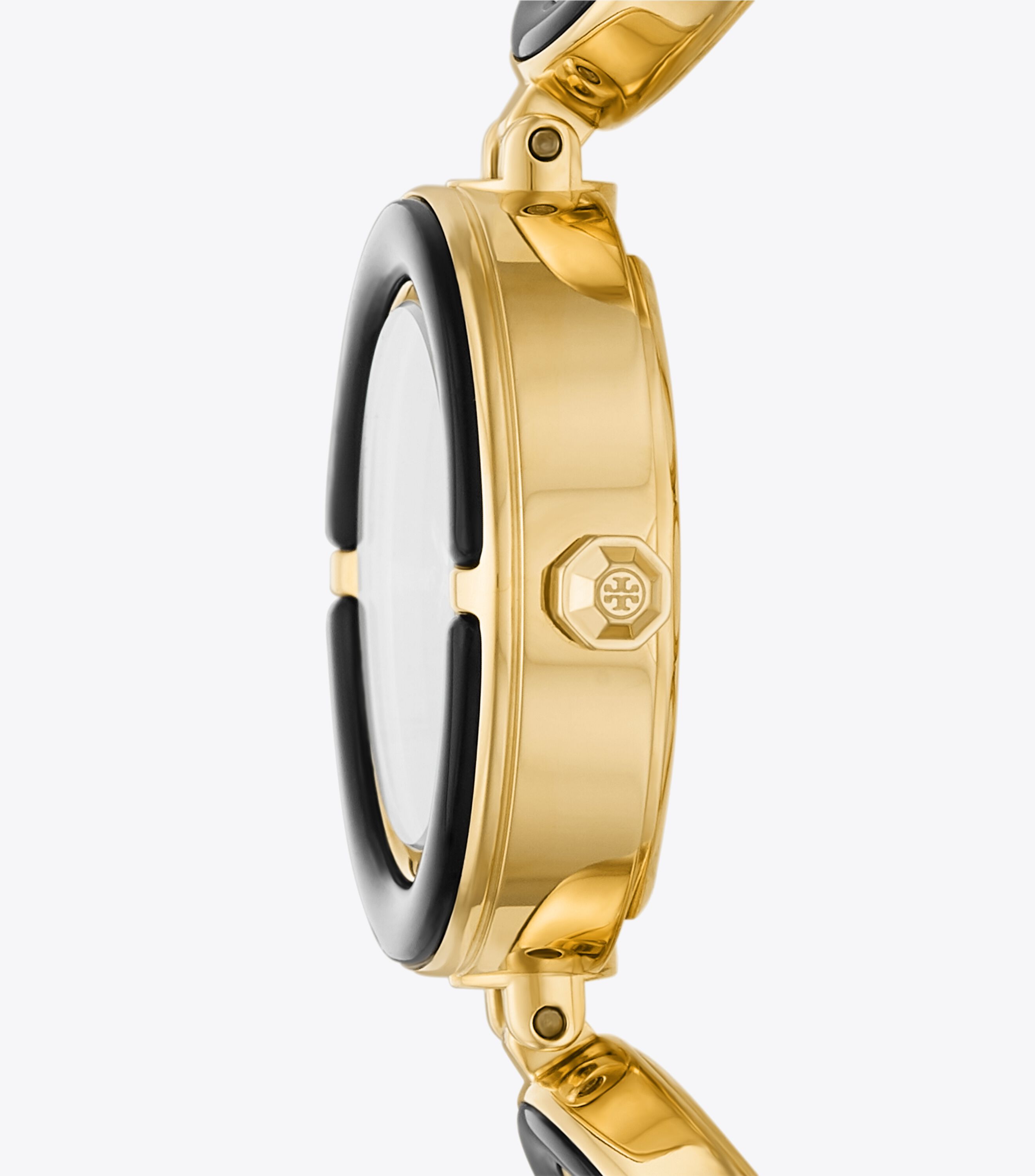 Tory Burch Sawyer Watch Black Gold Tone Stainless Steel 28 x 28 mm Tory Burch UAE