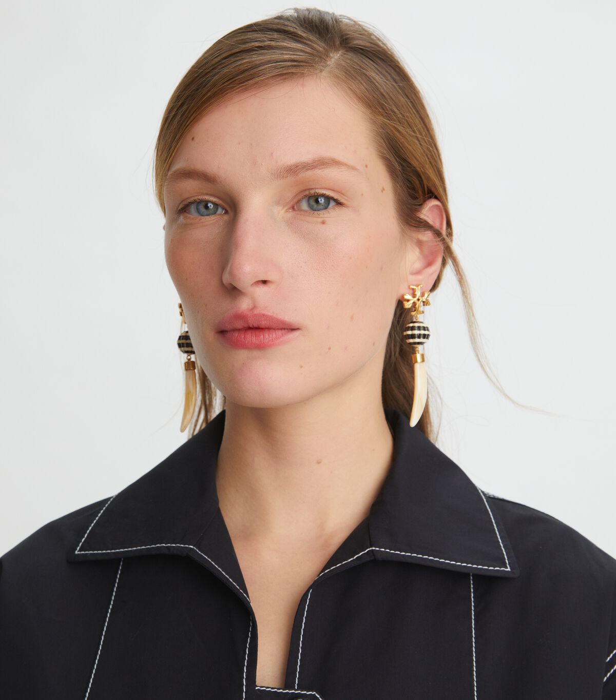 tory burch horn drop earring