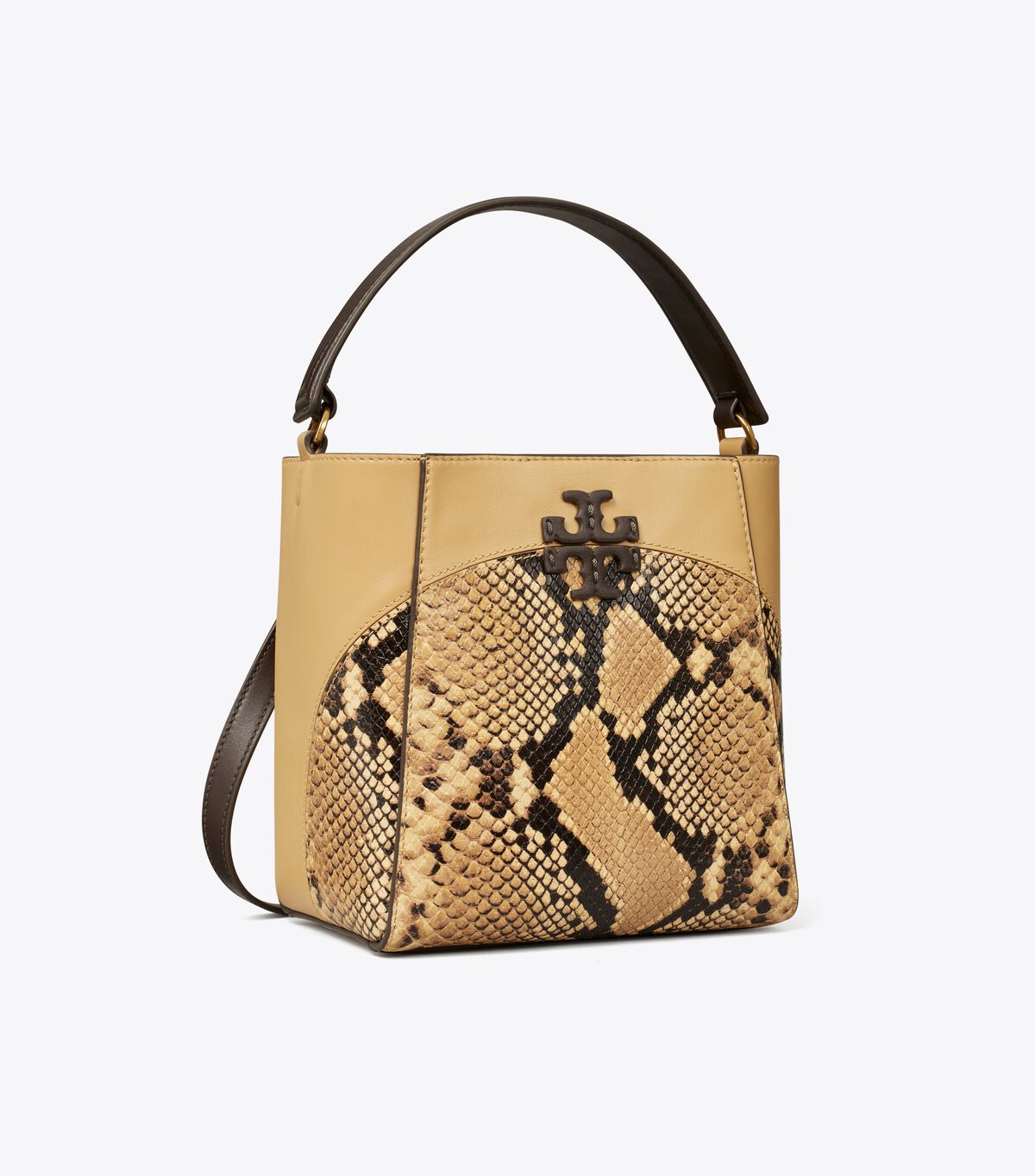 Small McGraw Snake Embossed Bucket Bag