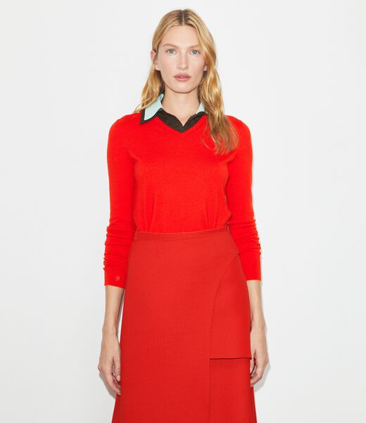 tory burch layered merino wool sweater