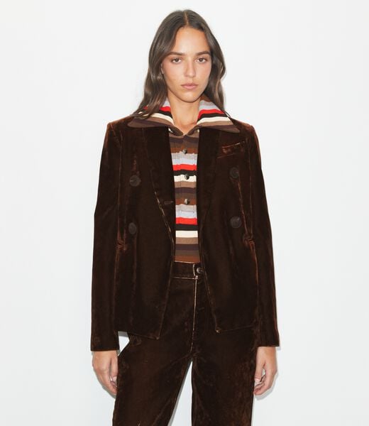 tory burch denim blazer