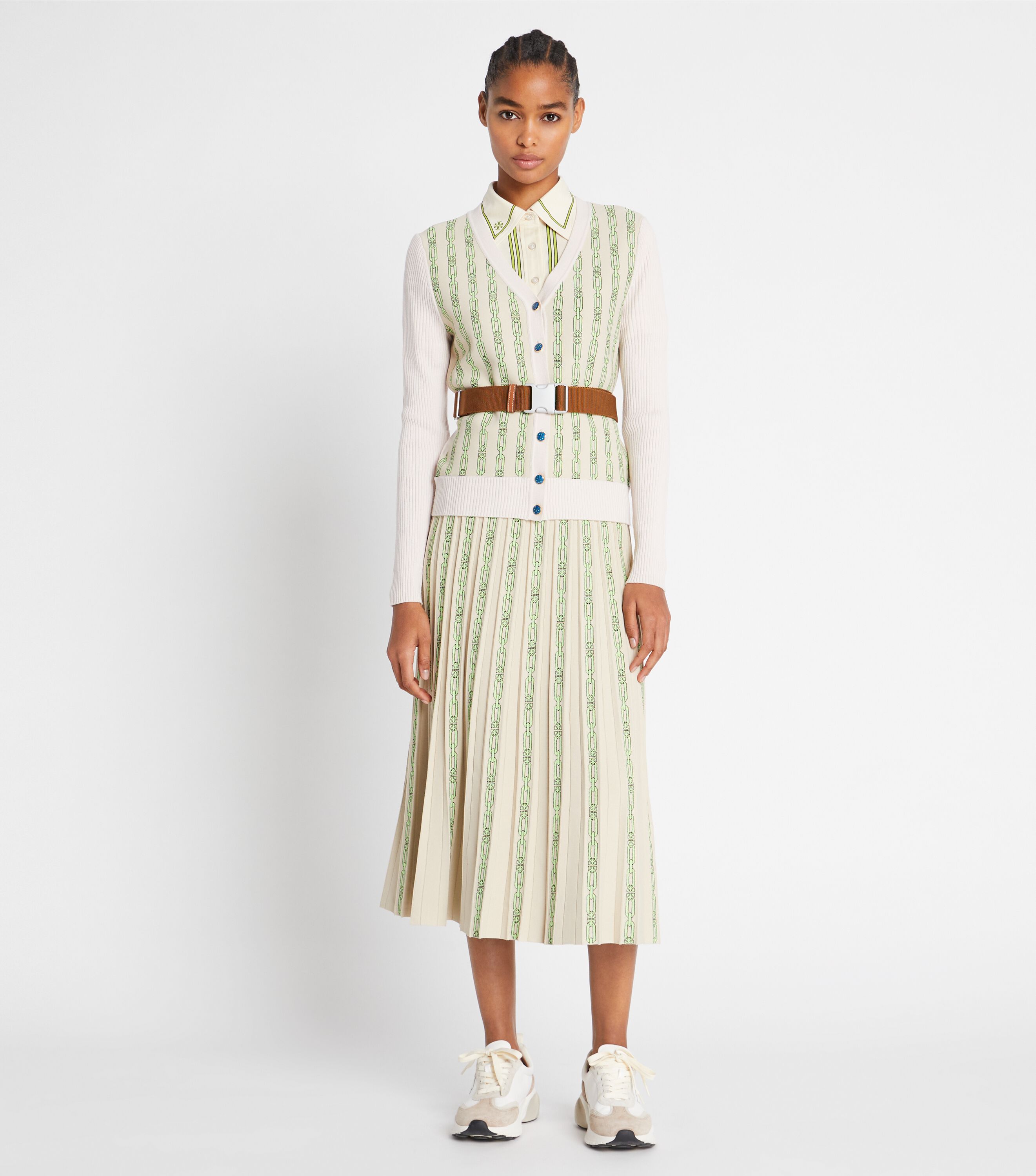 Tory burch pleated skirt top