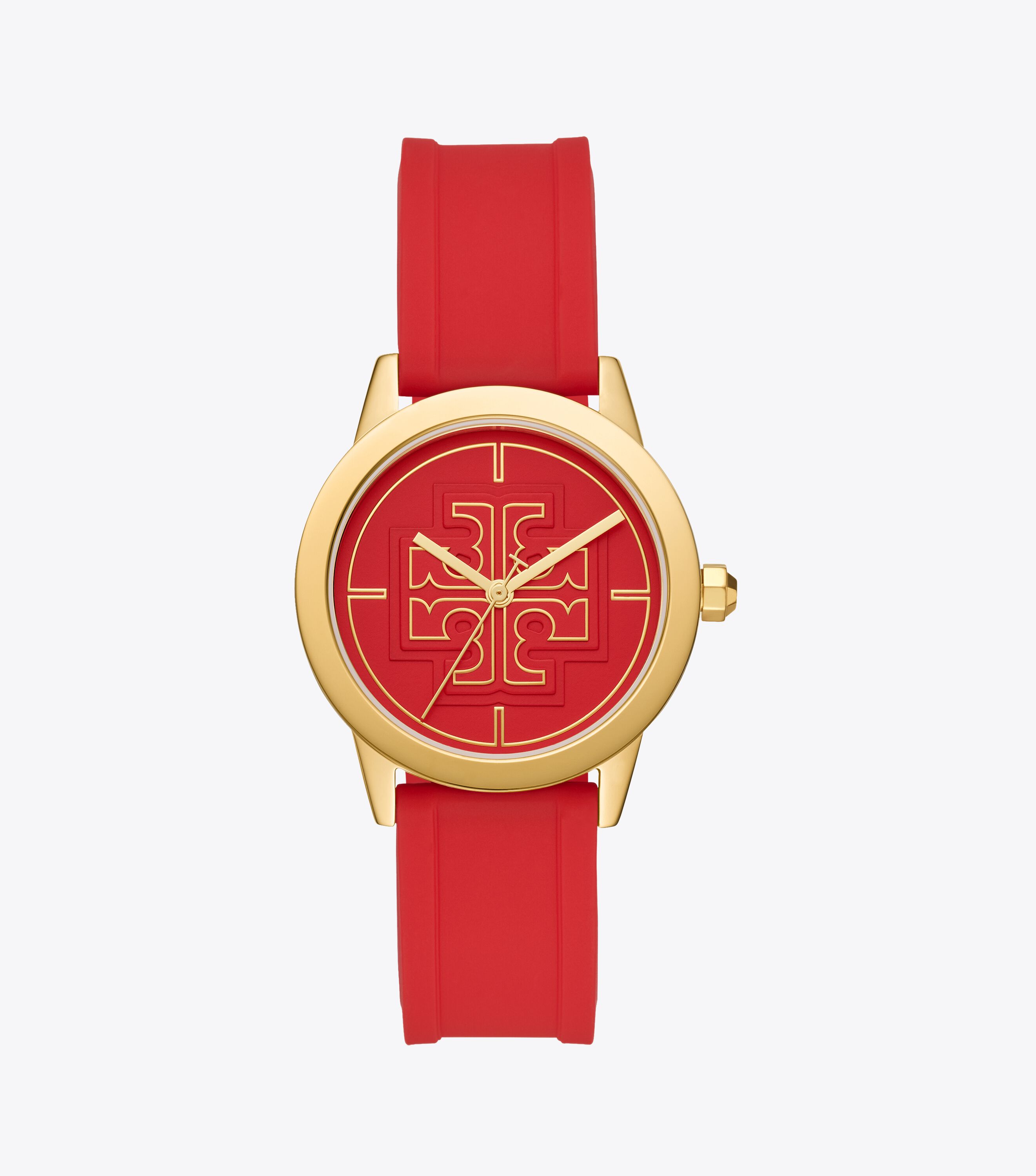 Gigi Watch, Red Silicone/Gold Tone, 36 X 42 MM, Red/Gold | Tory
