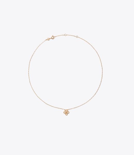 Forget Me Not Clover Pendant Necklace tory burch forget me not clover pendant necklace