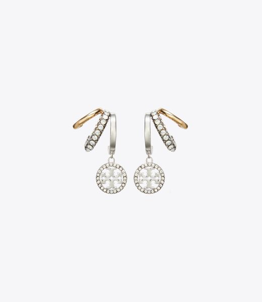 tory burch miller pav triple hoop earrings