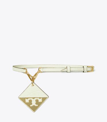 Croc-Embossed Mirror Logo Belt