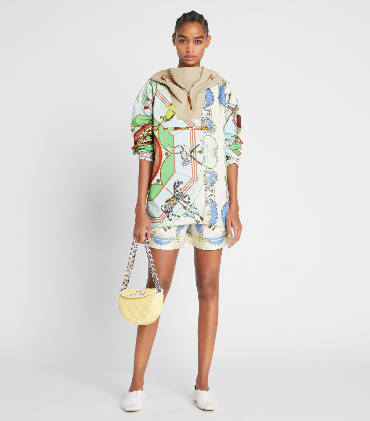 tory burch printed half zip anorak