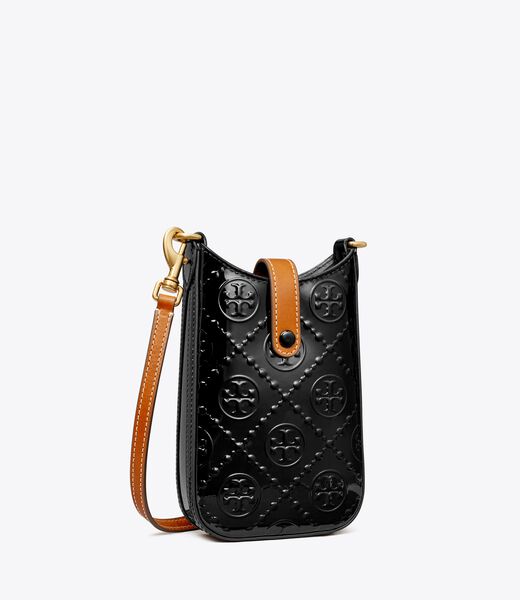 T Monogram Patent Embossed Phone Crossbody