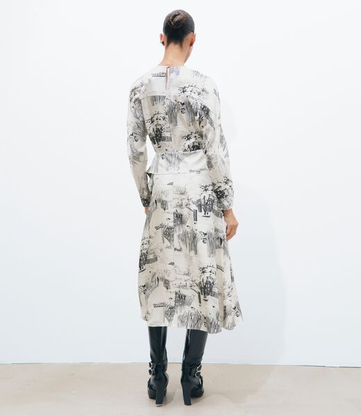 tory burch printed silk tie waist dress
