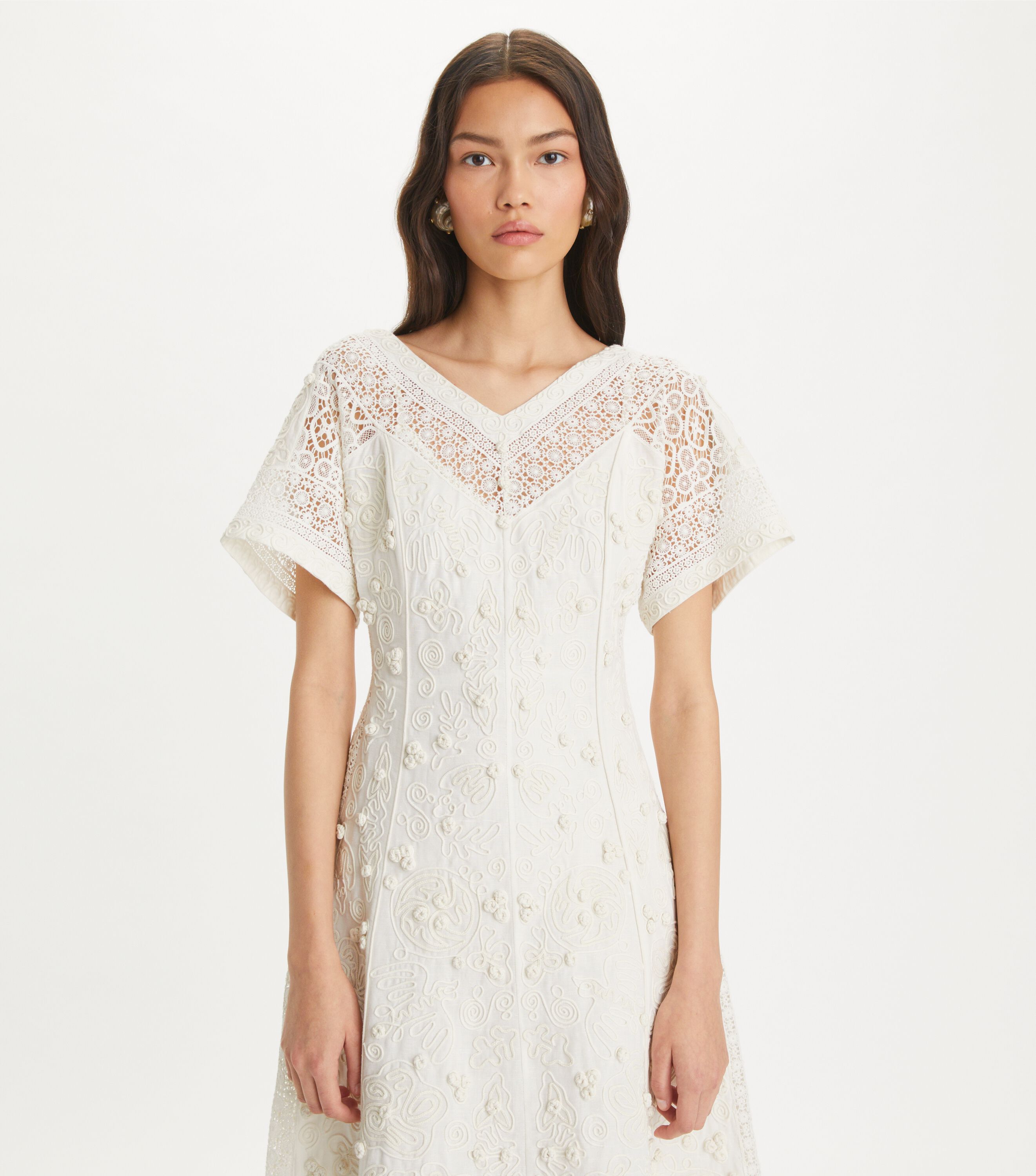 Embroidered linen dress store