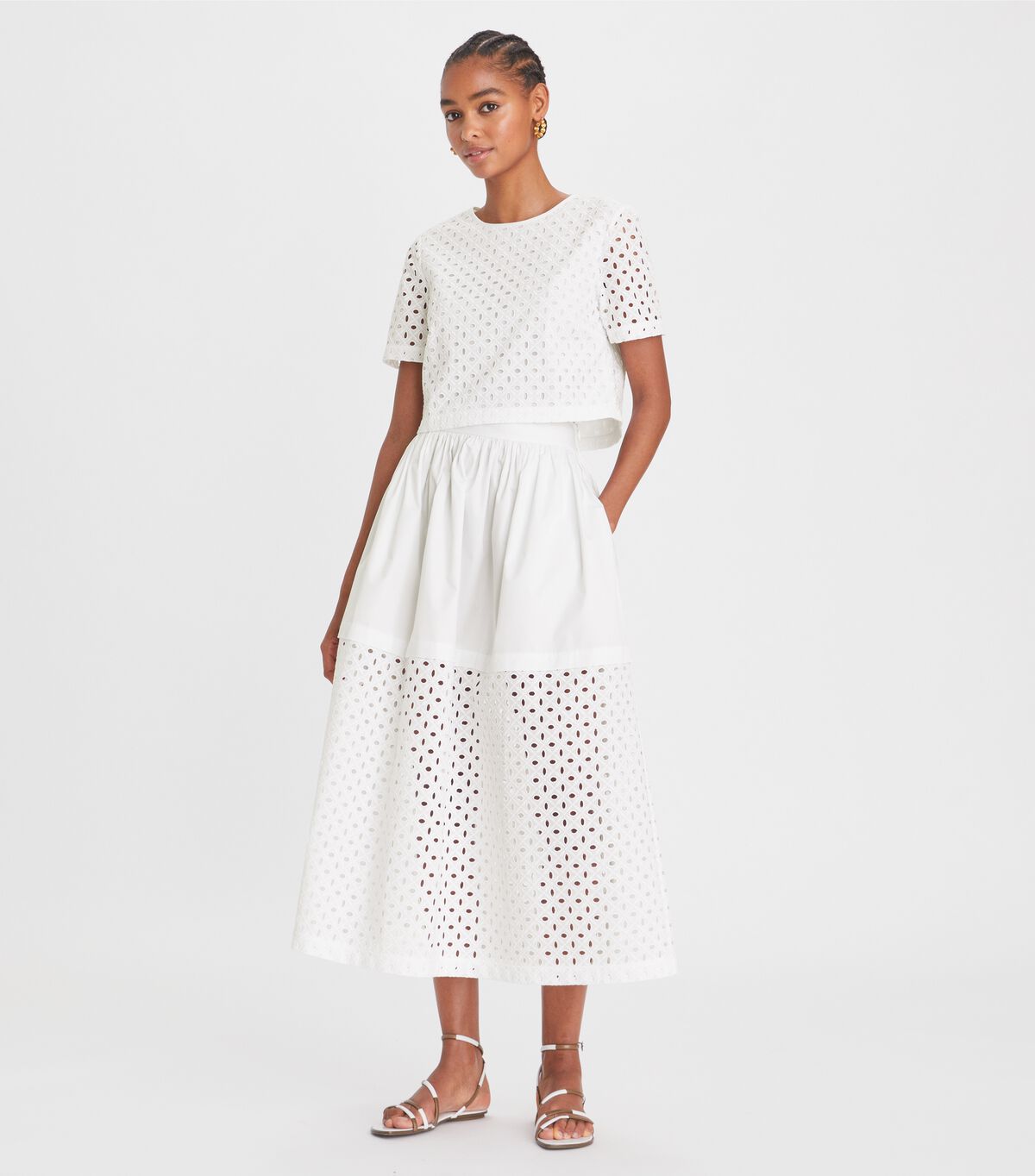 tory burch eyelet skirt