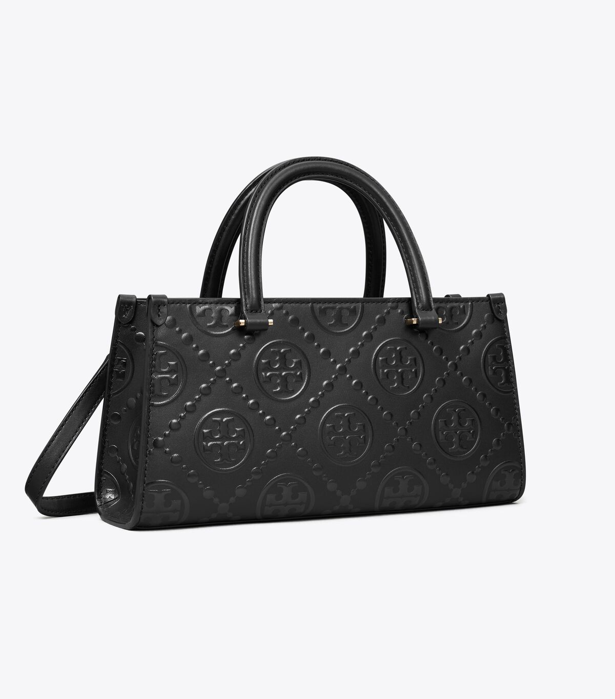 tory burch t monogram embossed small rectangular tote