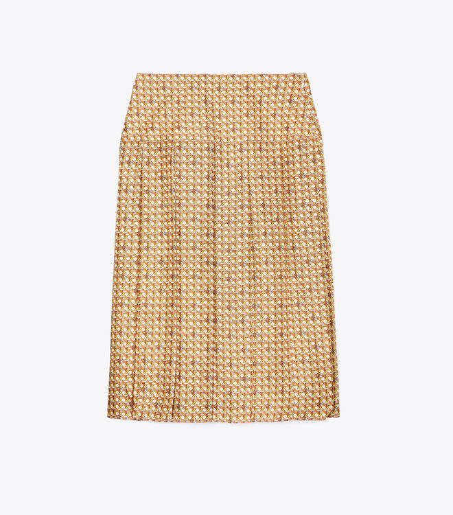 Silk Twill Carmine Skirt