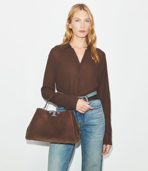 Eleanor Suede Satchel tory burch eleanor suede satchel