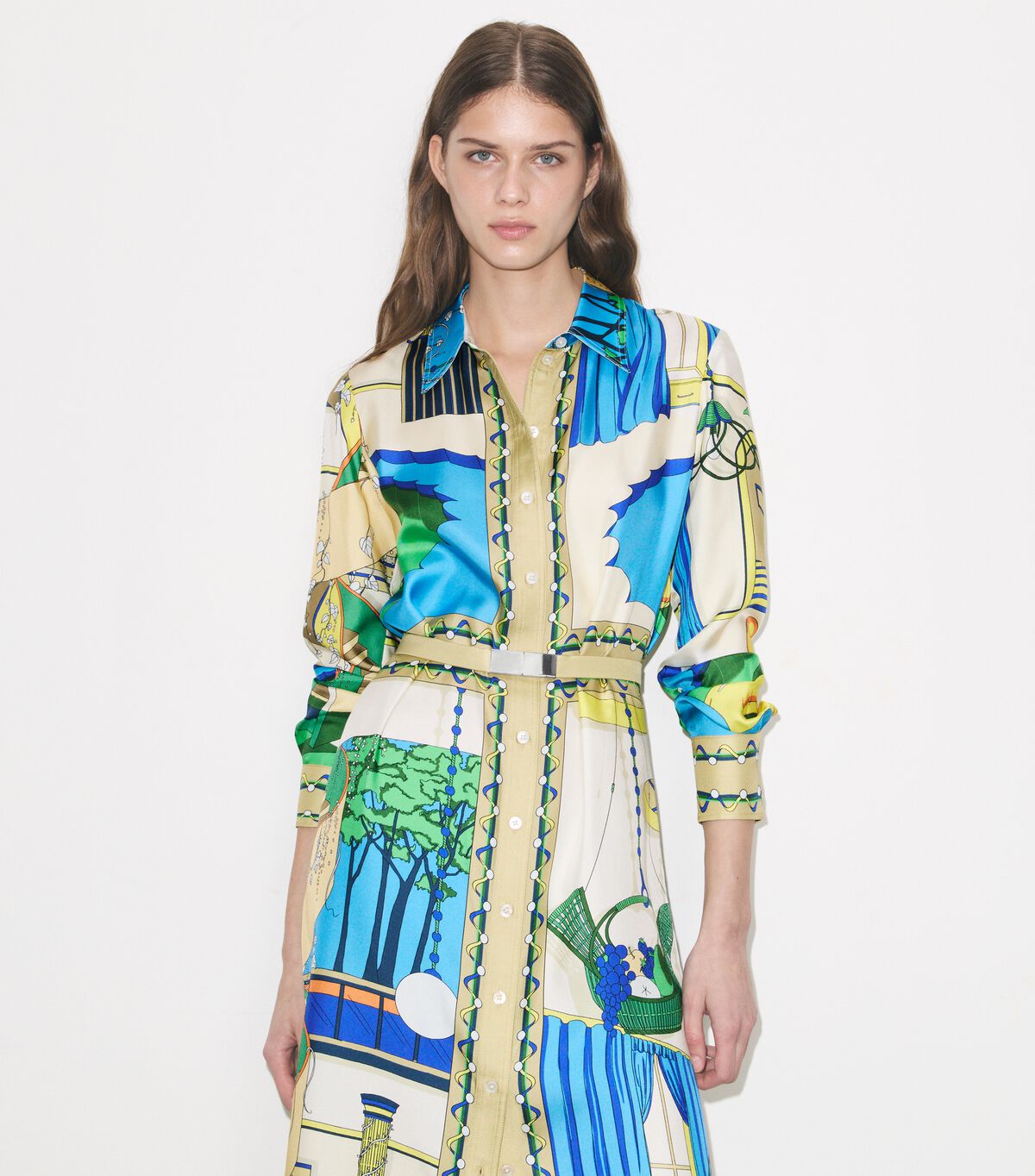 Printed Silk Shirtdress tory burch printed silk shirtdress