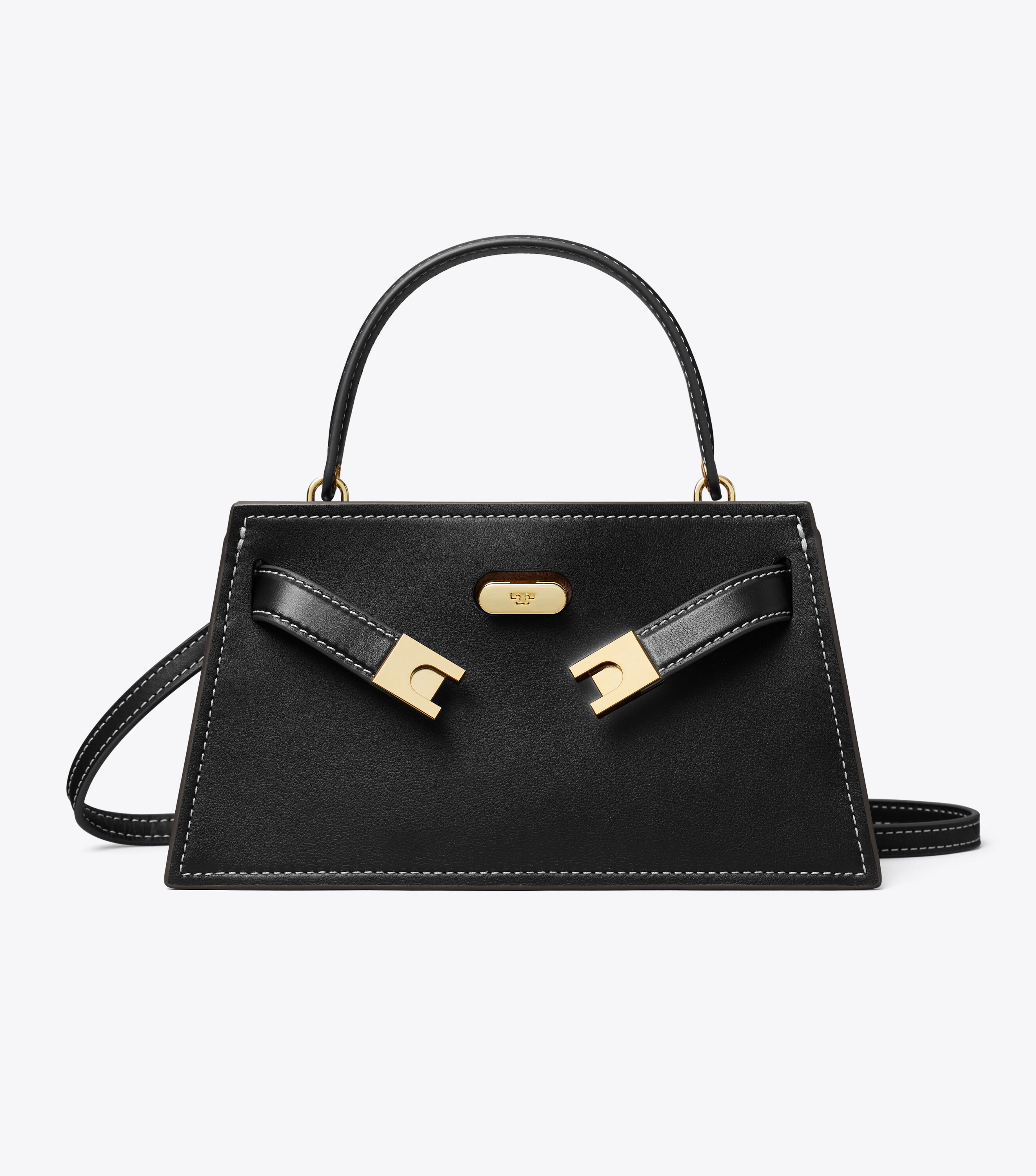 Mini Lee Radziwill Top-Handle Bag, Black | Tory Burch UAE