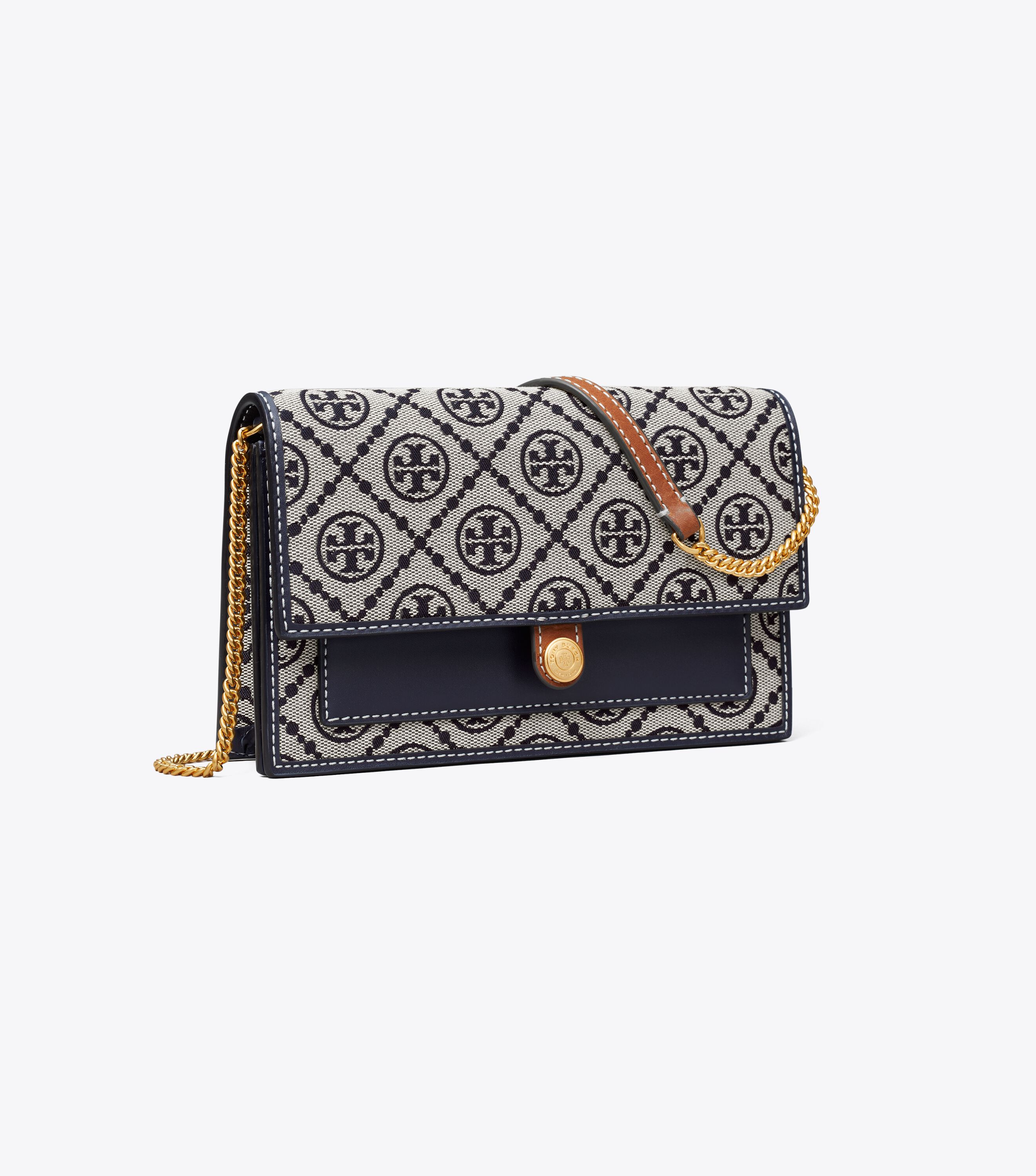 Monogram chain wallet top
