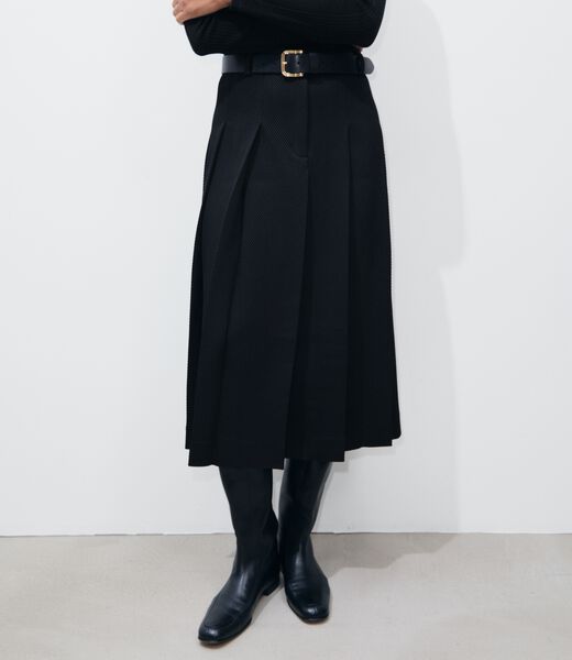 tory burch tailored twill pleated skirt