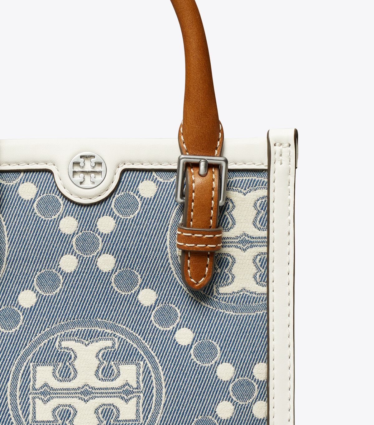 tory burch mini t monogram denim tote