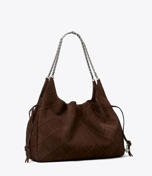 tory burch large fleming suede tote