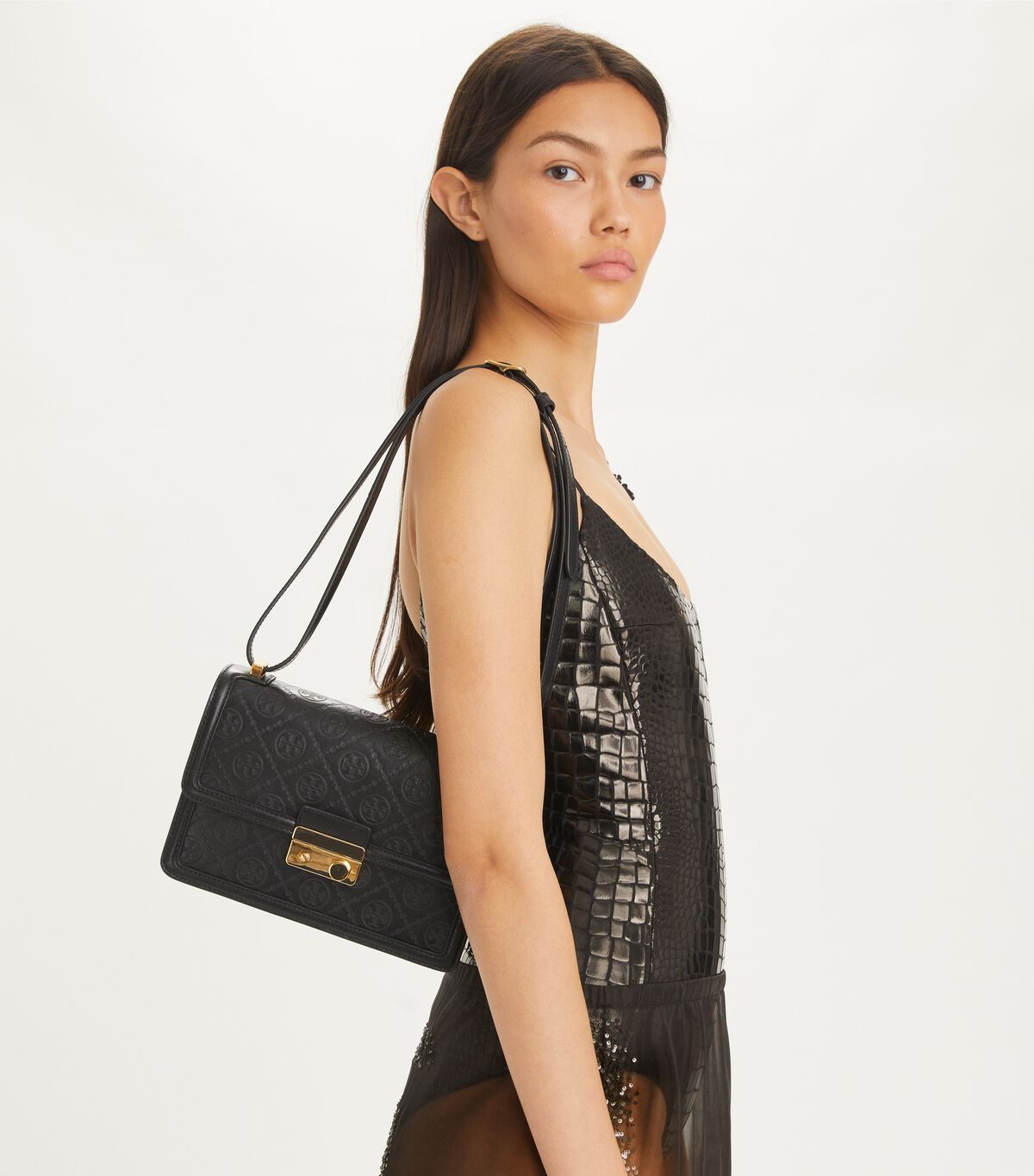 tory burch t monogram leather shoulder bag