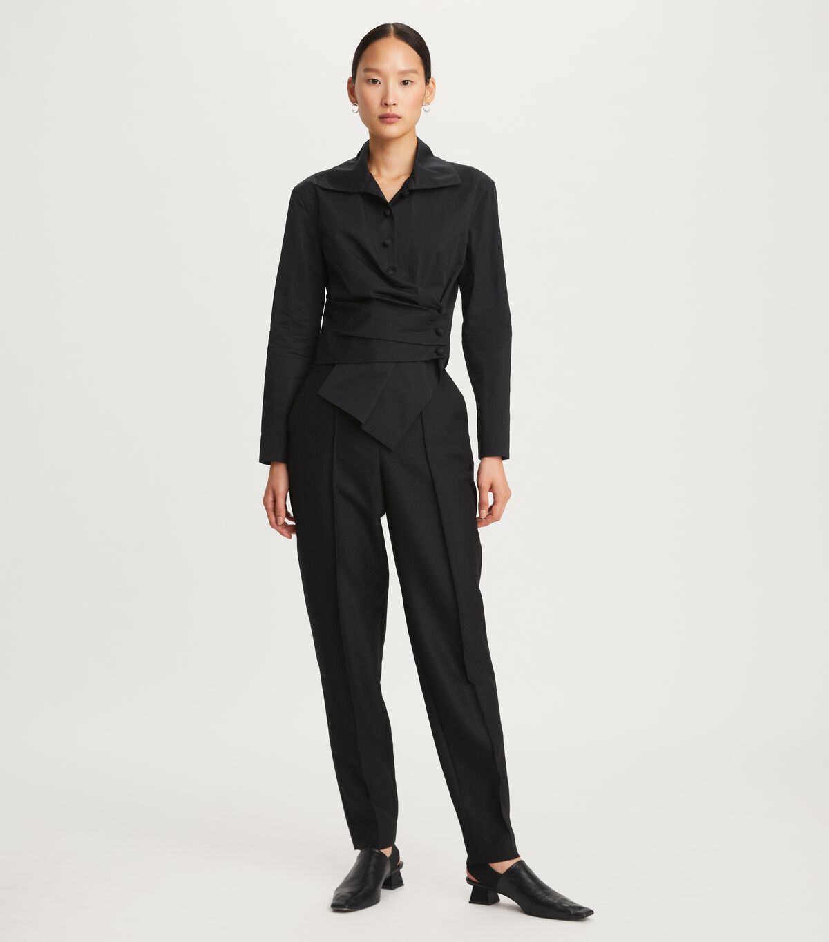 tory burch poplin wrap shirt