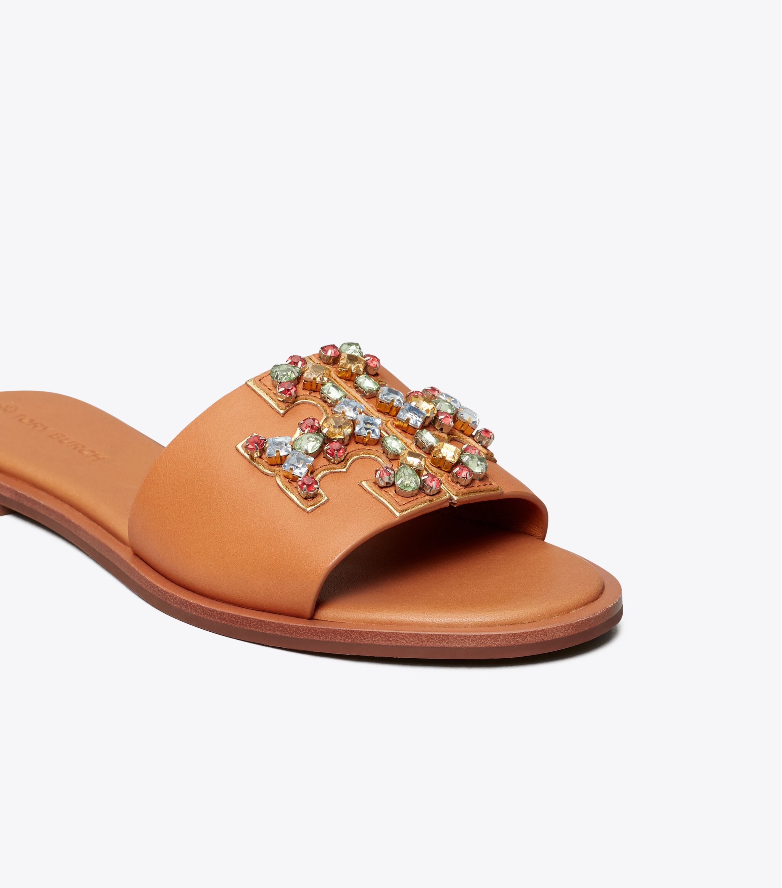 Tory burch embellished slides new arrivals