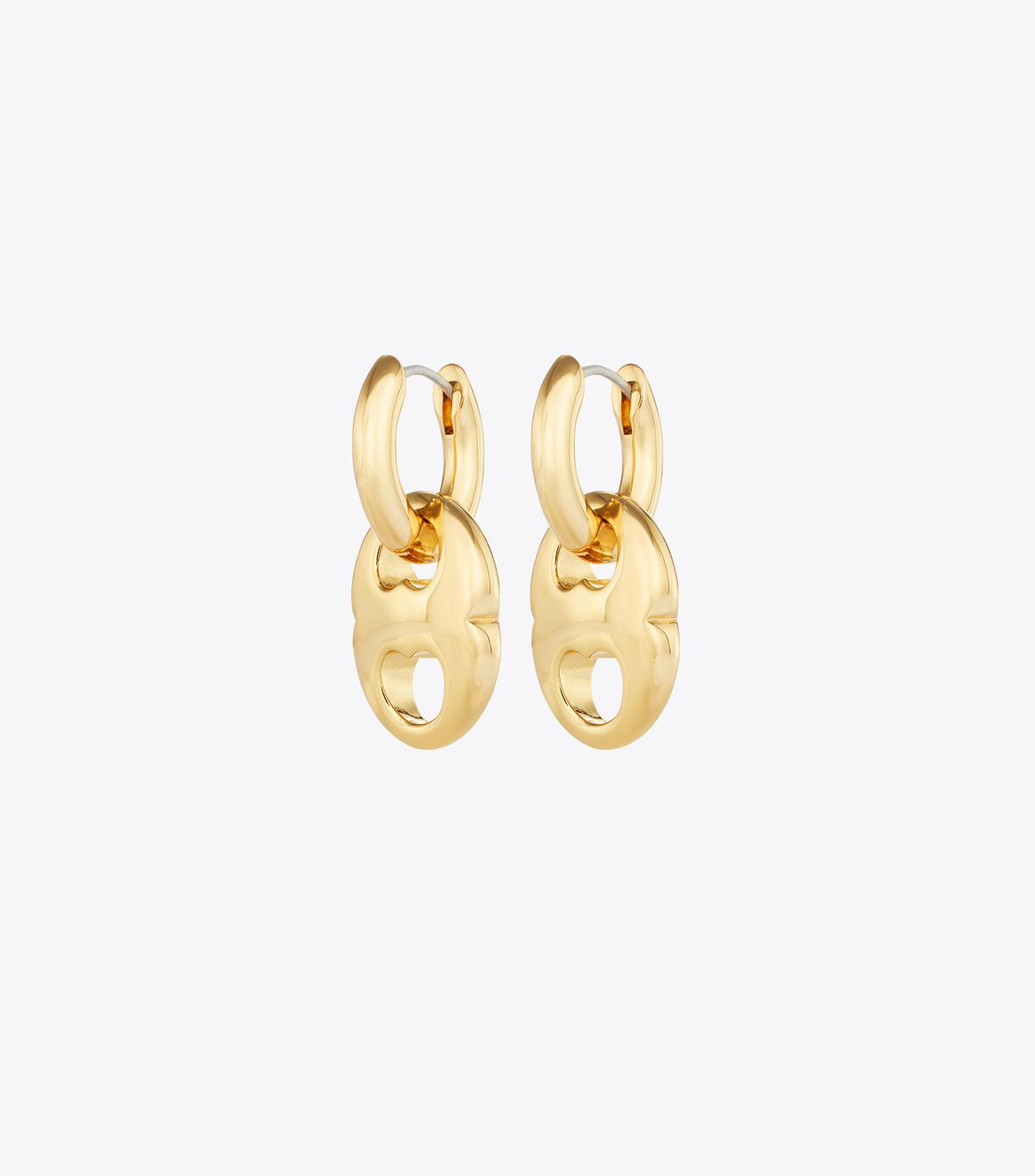 tory burch أقراط حلقية صغيرة من مجموعة جيميني لينك