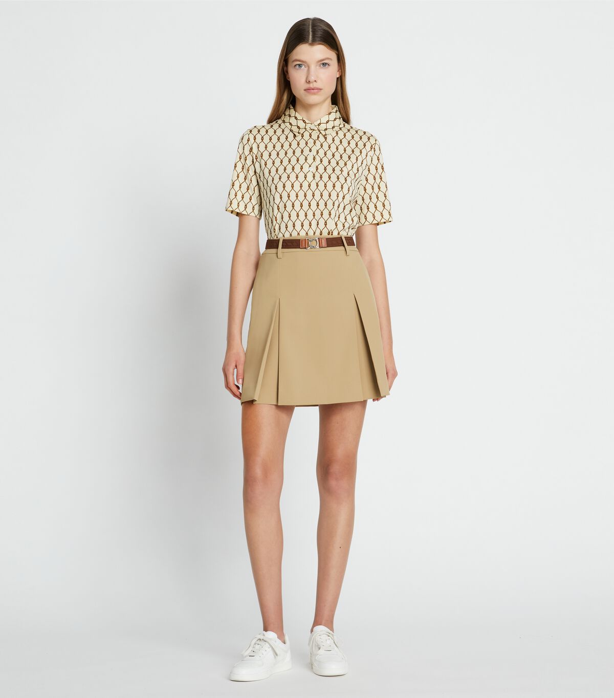 tory burch printed mercerized cotton polo