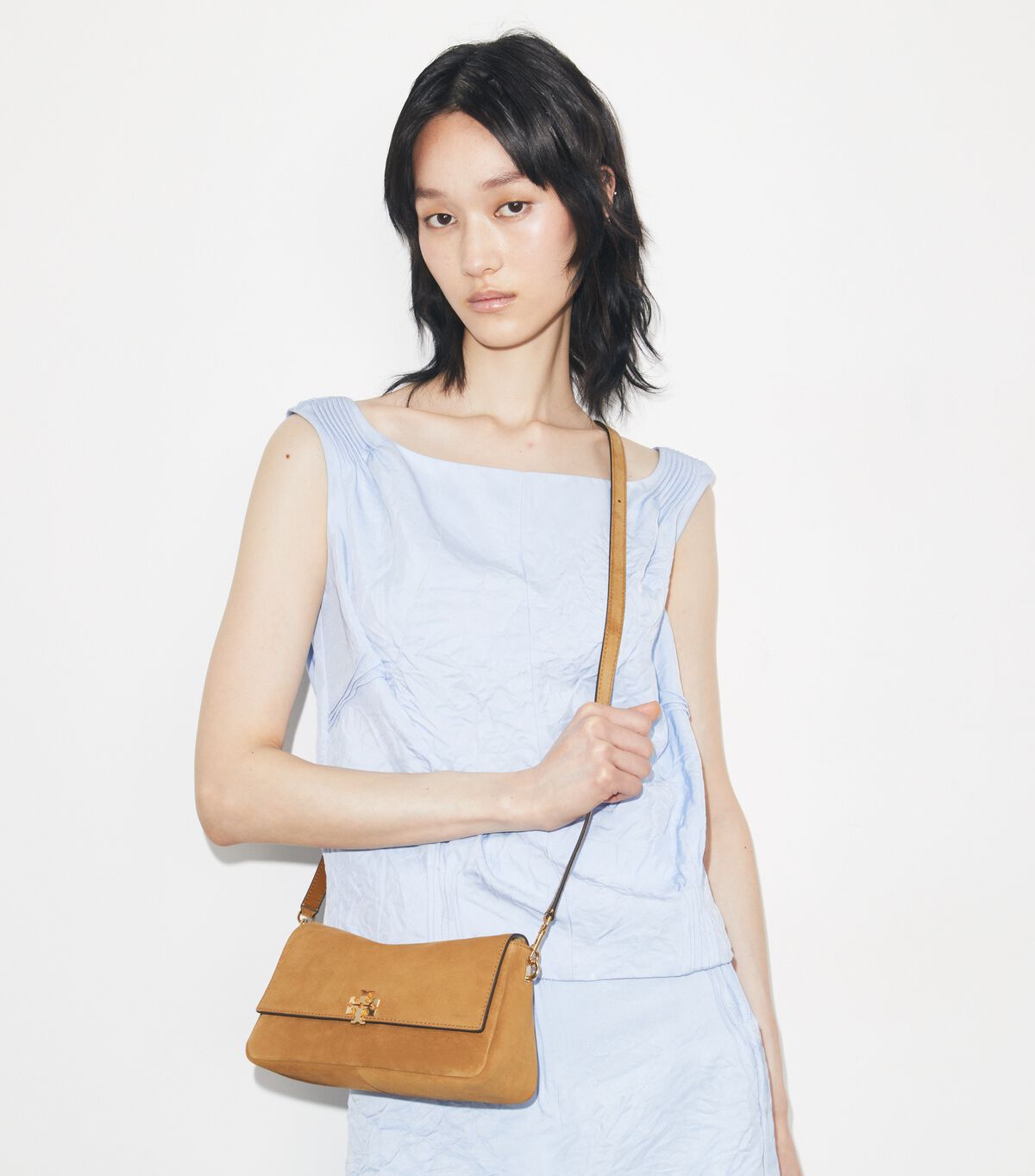 Small Charlie Suede Shoulder Bag tory burch small charlie suede shoulder bag