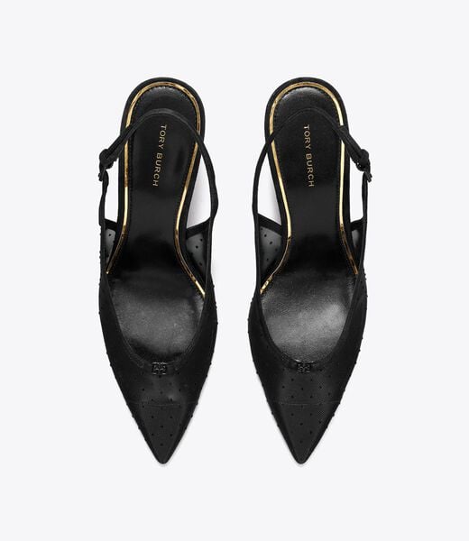 tory burch double t buckle wedge