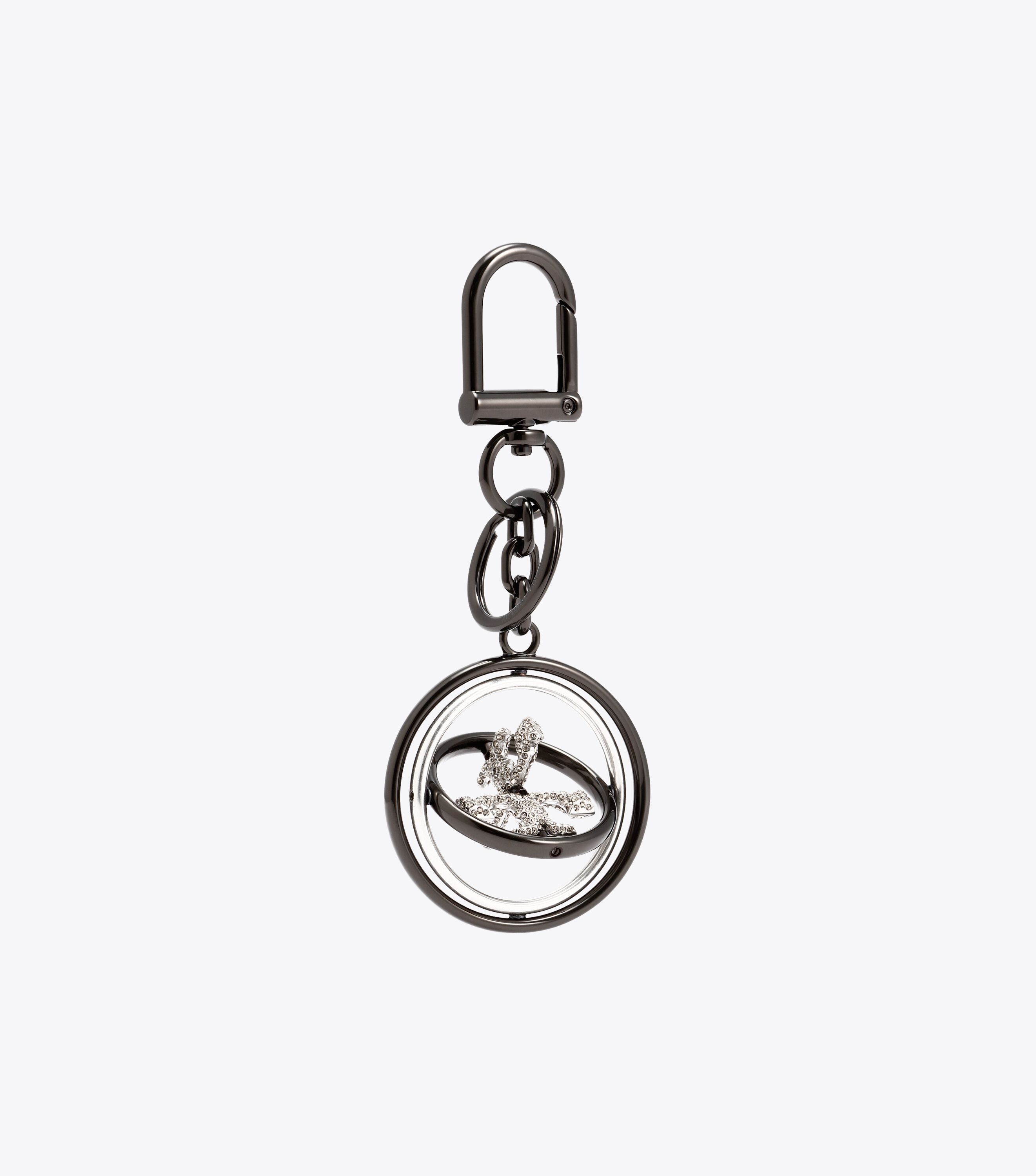Tory Burch Rotating Embellished Logo Key Ring Tory Burch UAE