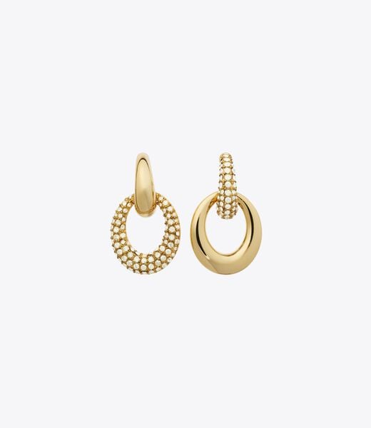 tory burch pierced pav  doorknocker earrings