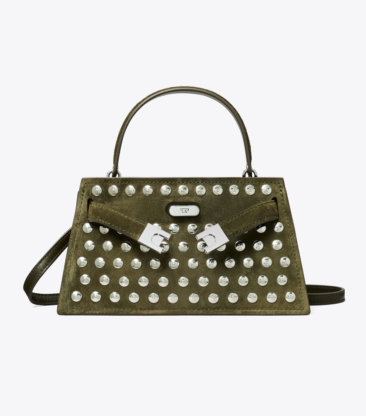 Mini Lee Radziwill Studded Suede Top-Handle Bag tory burch mini lee radziwill studded suede top handle bag
