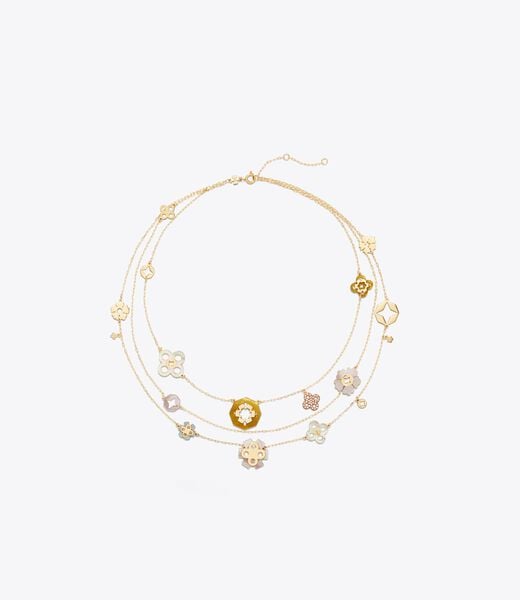 tory burch forget me not multi strand necklace