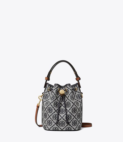 tory burch t monogram mini bucket bag