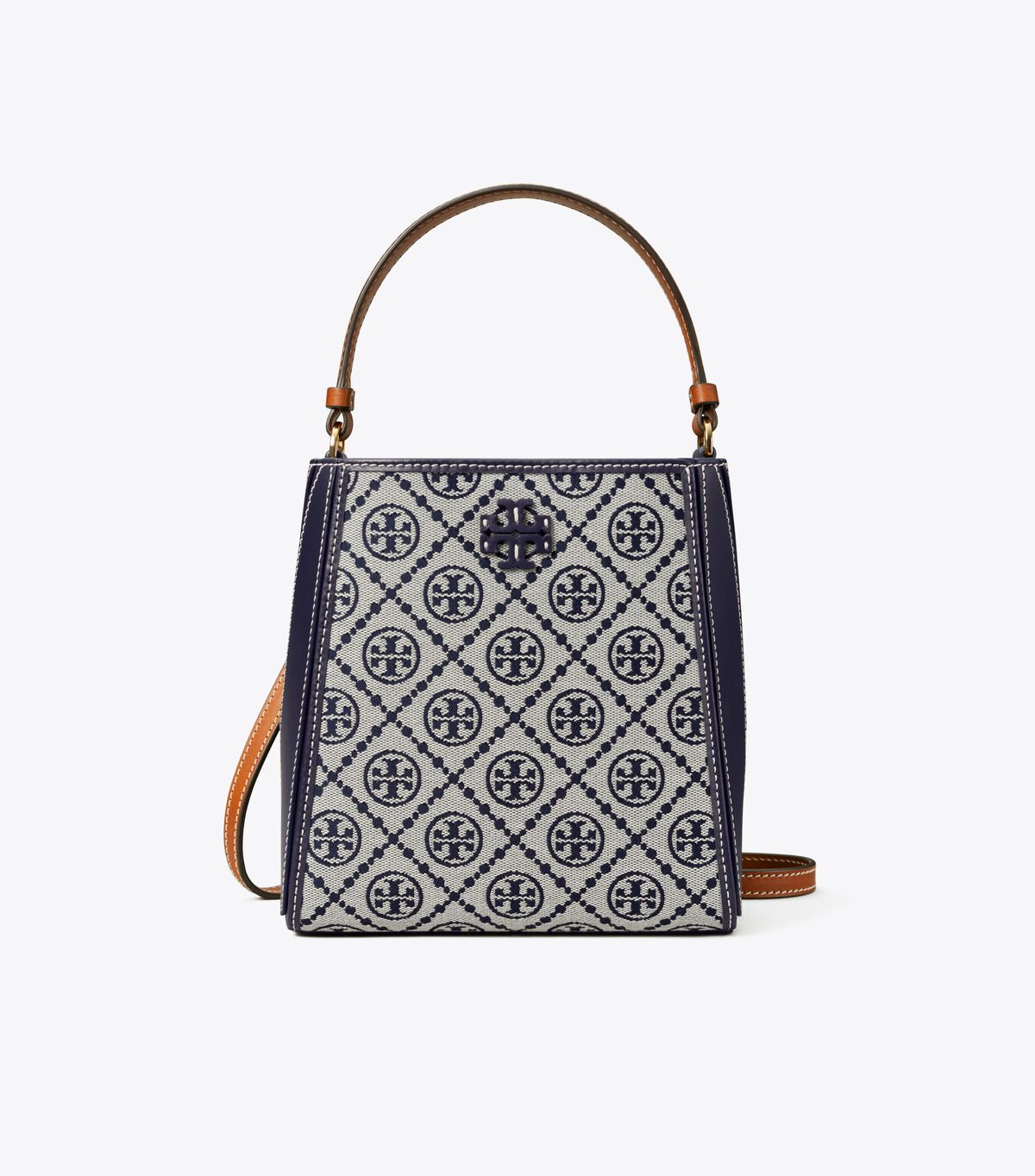 tory burch small t monogram mcgraw bucket bag