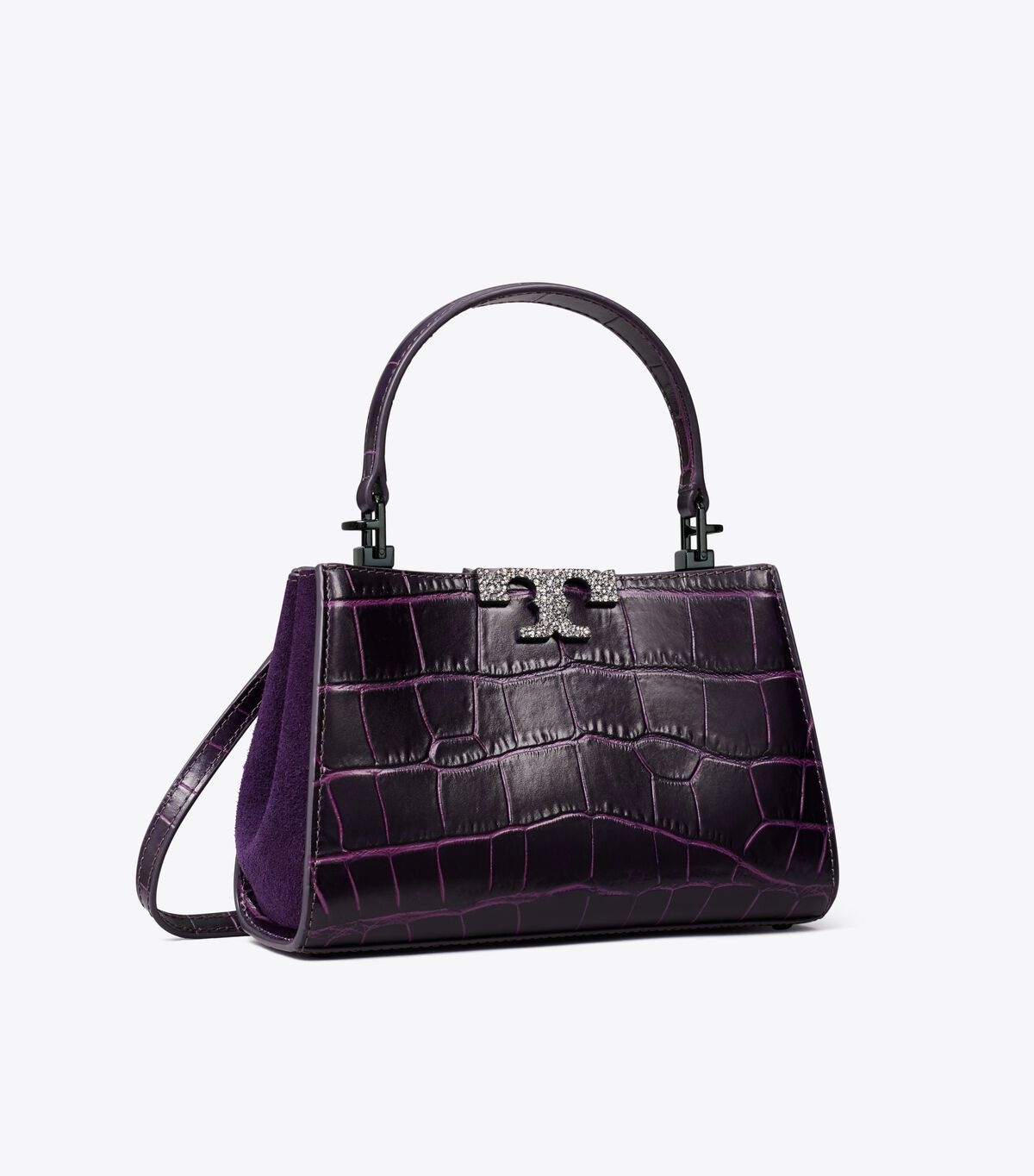 tory burch mini eleanor croc embossed satchel