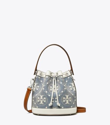 T Monogram Denim Bucket Bag
