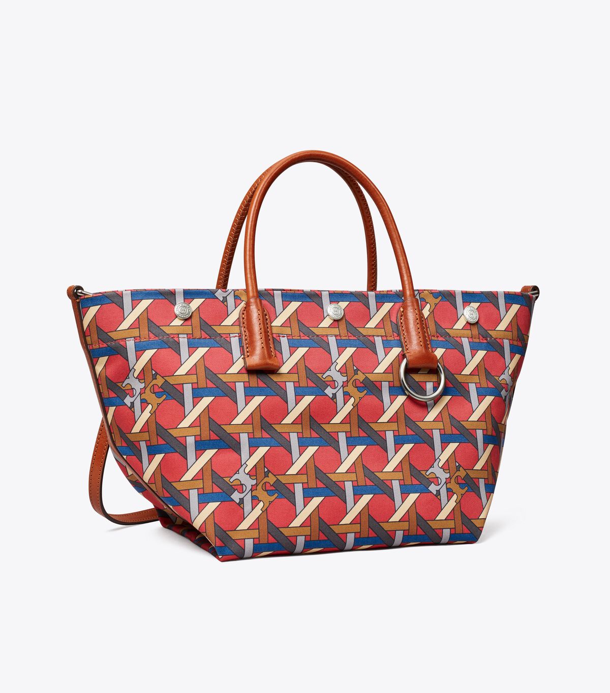 Small Canvas Basketweave Tote جديدنا Tory Burch