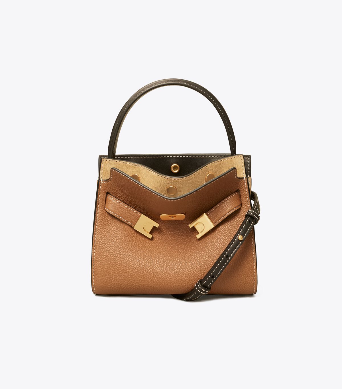 tory burch petite lee radziwill pebbled double bag