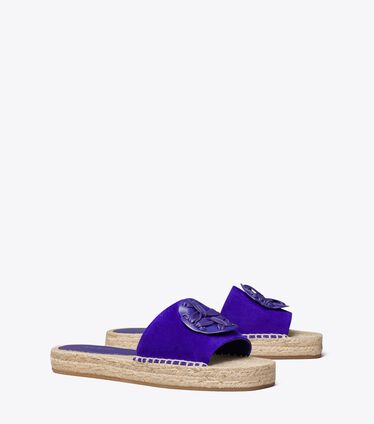Woven Double T Espadrille Slide