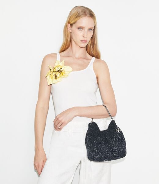 tory burch tb x bonbon mini fleming embellished hobo bag