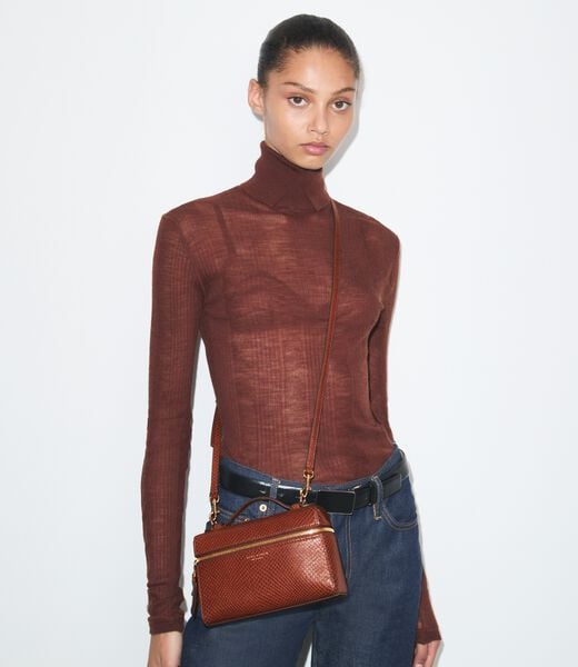Romy Snake-Embossed Slim Top Handle tory burch romy snake embossed slim top handle