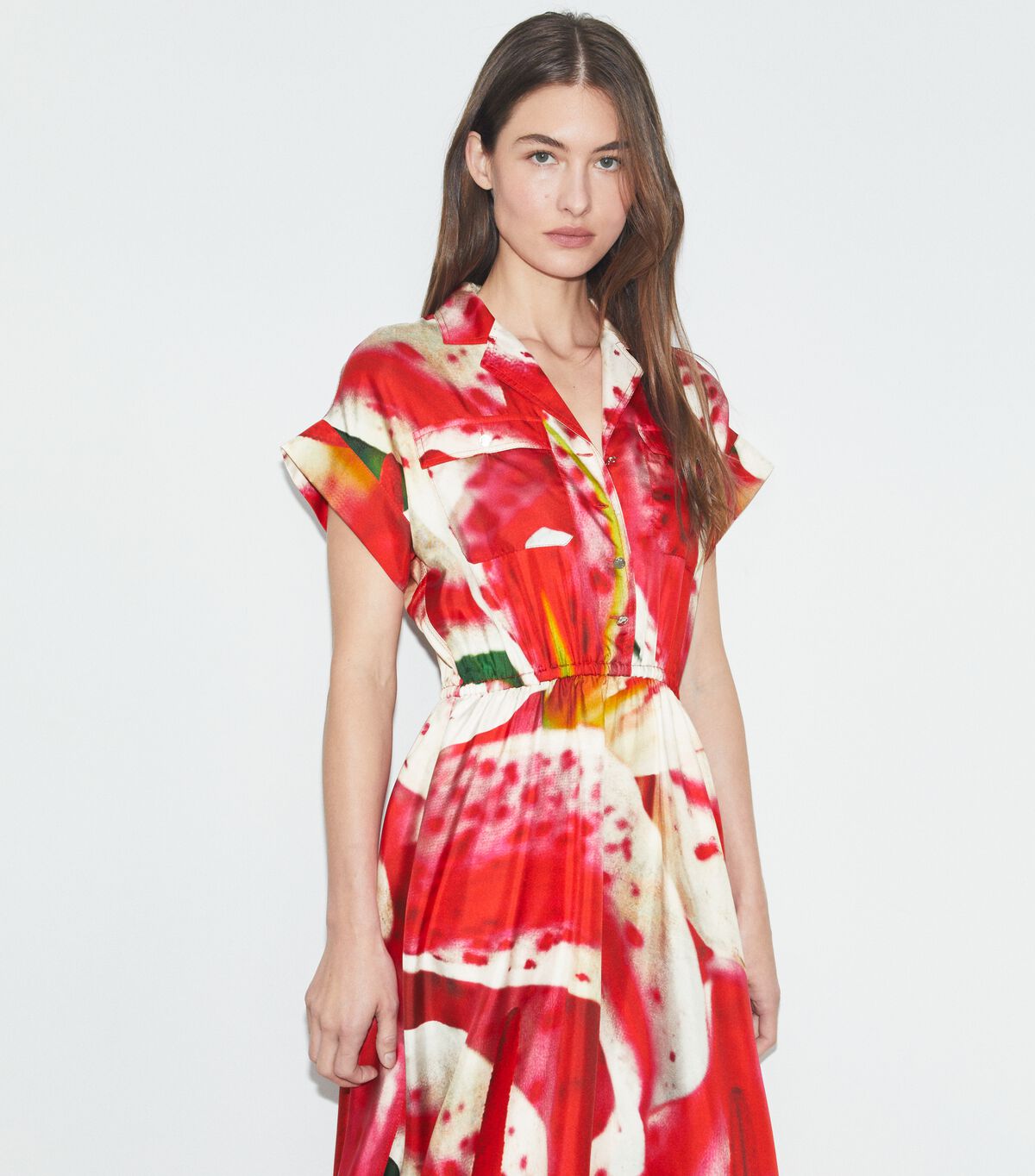 tory burch printed silk twill shirtdress