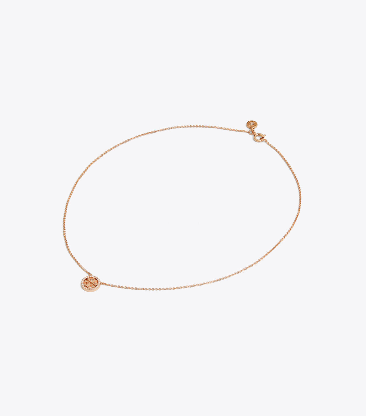 tory burch miller pave logo delicate necklace