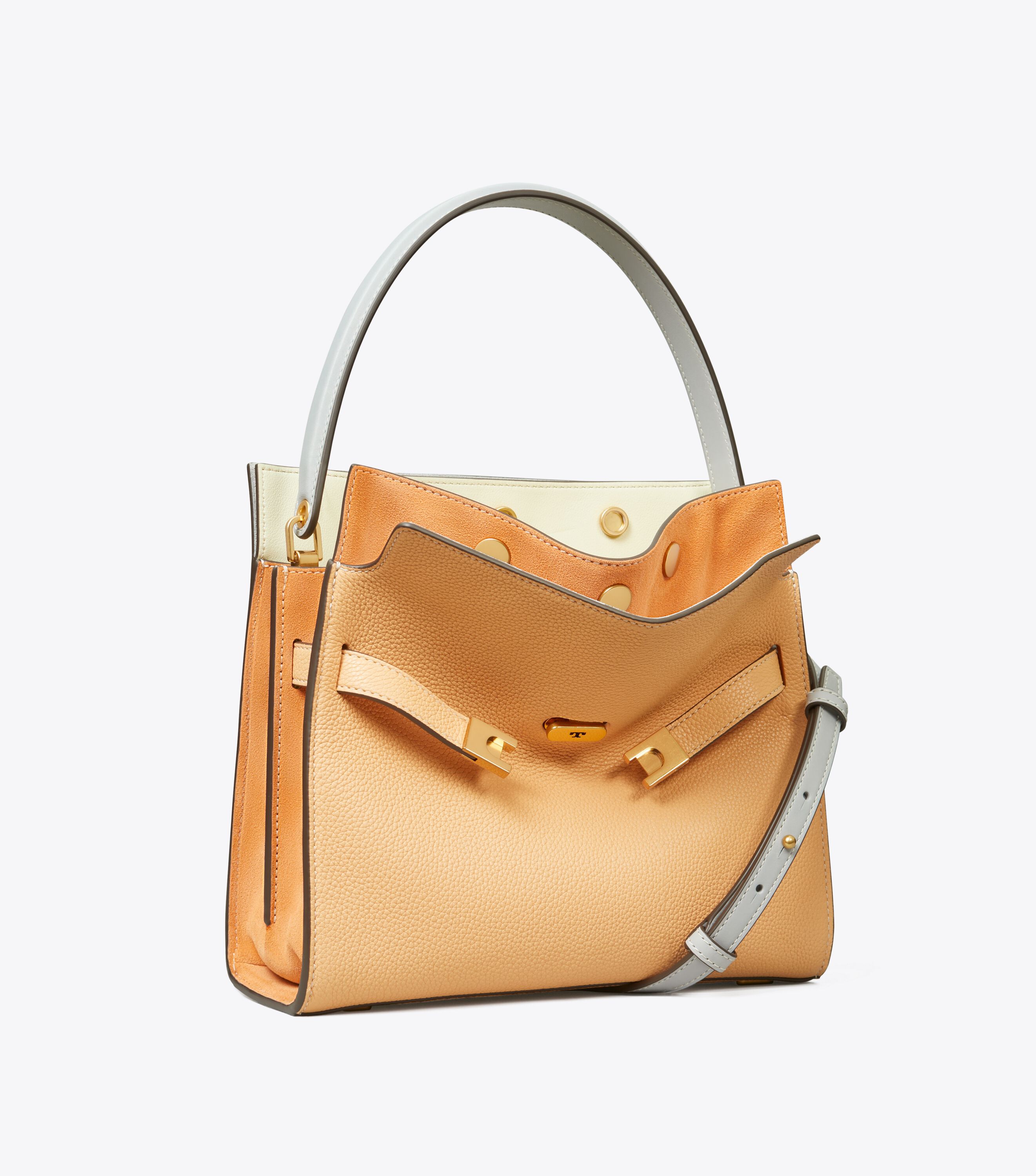 レモン様(2点)ロラライハリス Lee Radziwill Pebbled Small Double Bag, Pale Peach | Tory Burch UAE